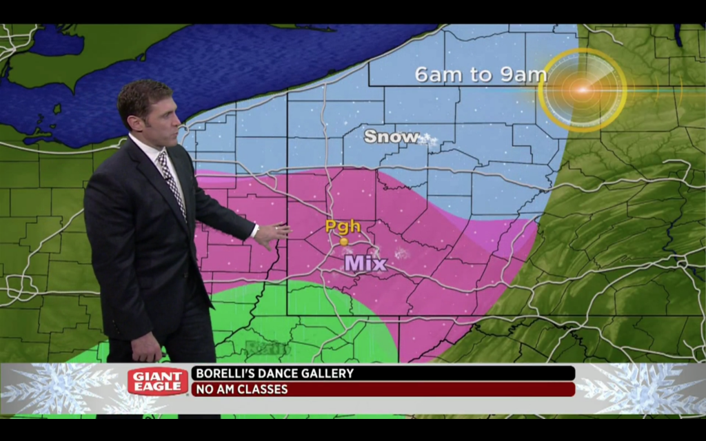 KDKA anticipates little to no accumulation in Pittsburgh, with the majority of precipitation falling as a wintry mix.