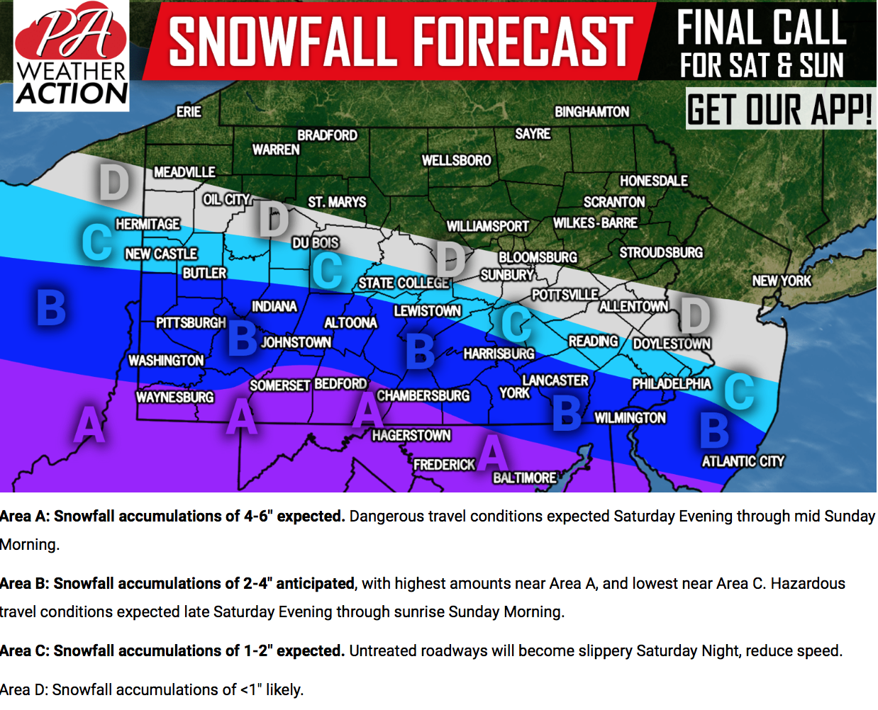 Forecast Roundup for January 12th snowfall Pittsburgh Snow Day